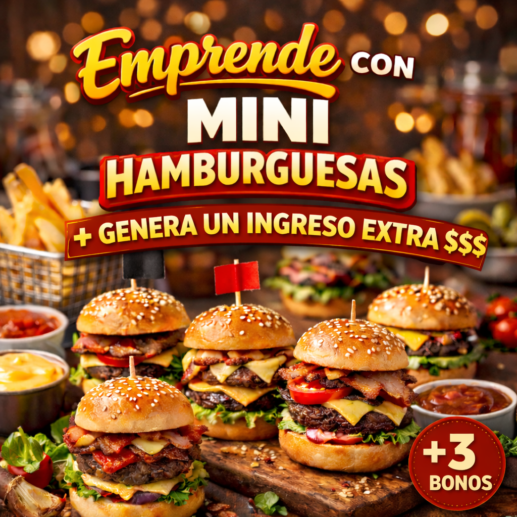 Emprende con Mini Hamburguesas+Genera un Ingreso Extra+3 Bonos